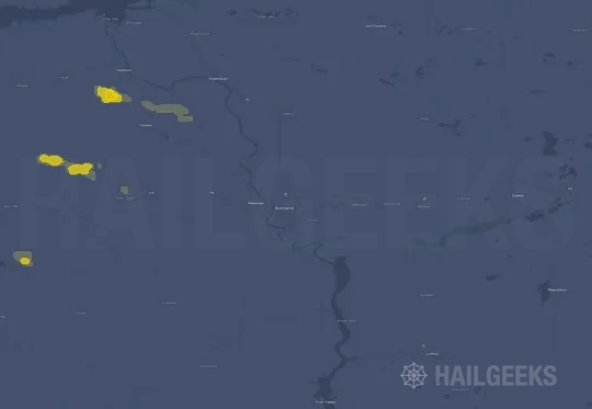 Hail map for Bismarck, ND