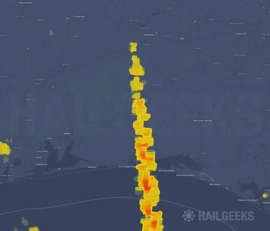 Hail map for Crestview, FL