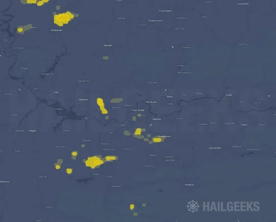 Hail map for Fort Smith, AR