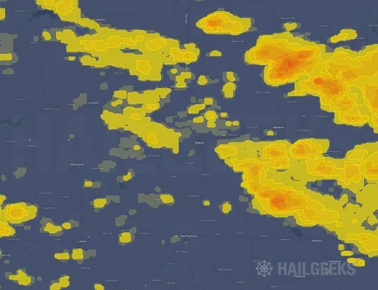 Hail map for Salina, KS