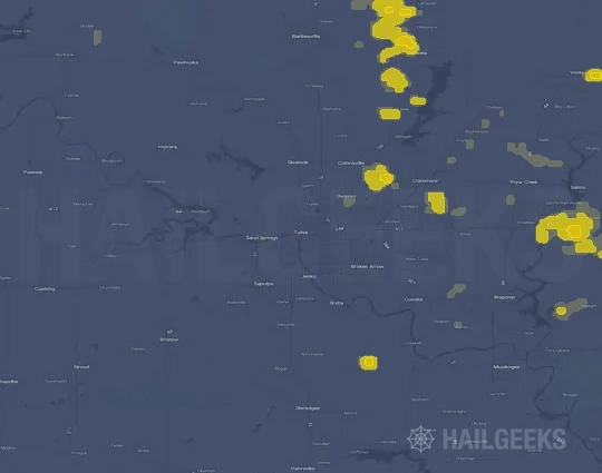 Hail map for Tulsa, OK