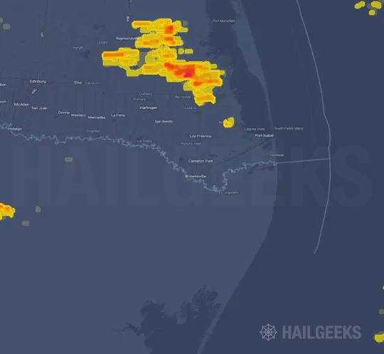 Hail map for Brownsville, TX