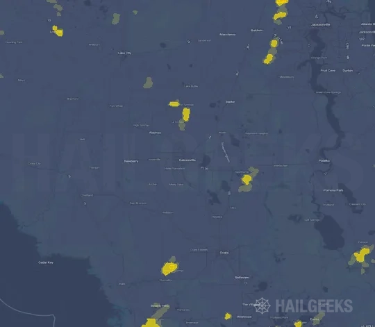 Hail map for Gainesville, FL