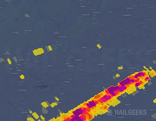 Hail map for Lynchburg, VA