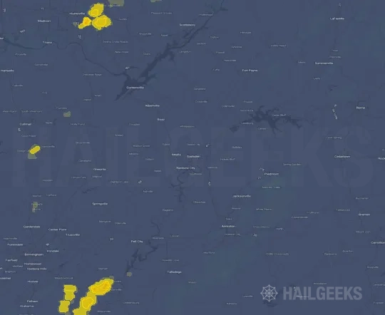 Hail map for Gadsden, AL