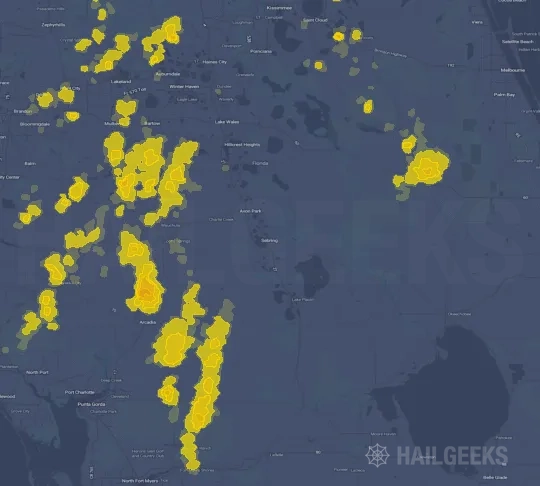 Hail map for Sebring, FL