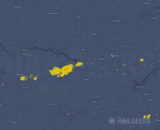 Hail map for Decatur, AL