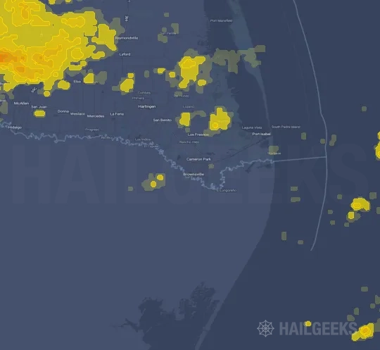 Hail map for Brownsville, TX