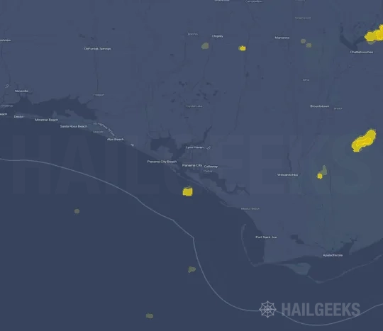 Hail map for Panama City, FL