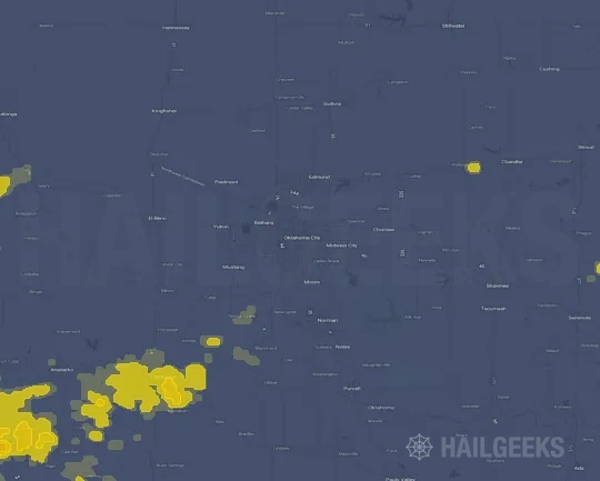 Hail map for Oklahoma City, OK