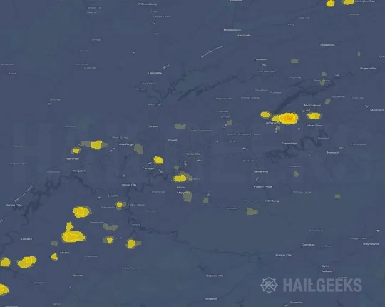 Hail map for Knoxville, TN