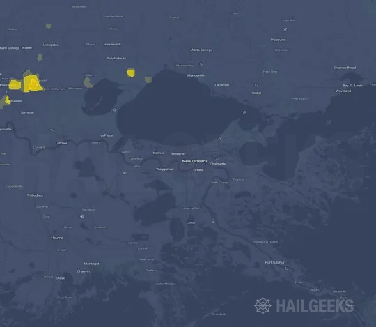 Hail map for New Orleans, LA