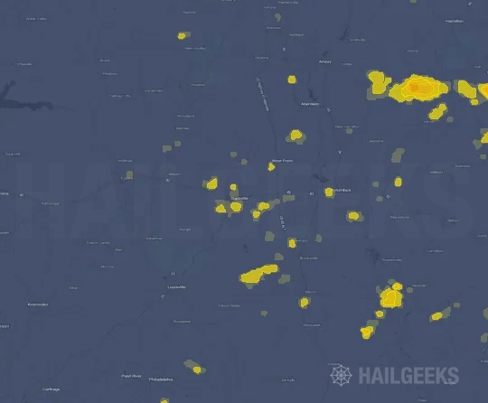 Hail map for Starkville, MS