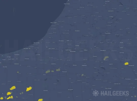 Hail map for South Bend, IN