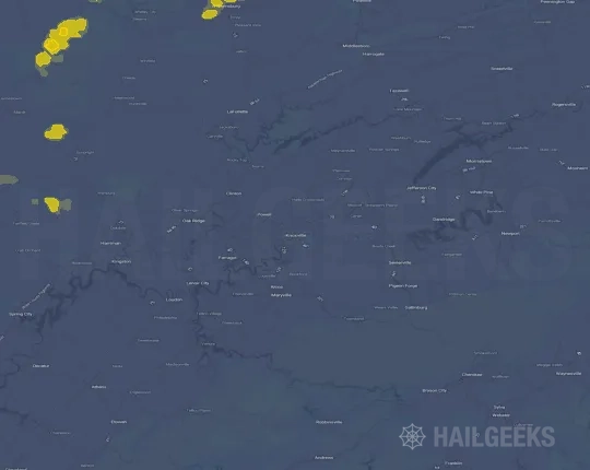 Hail map for Knoxville, TN