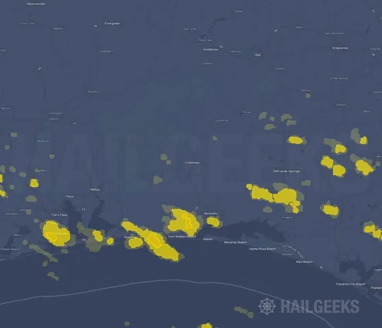 Hail map for Crestview, FL