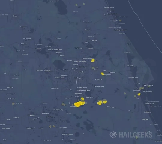 Hail map for Orlando, FL
