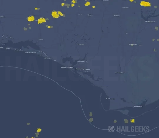 Hail map for Panama City, FL
