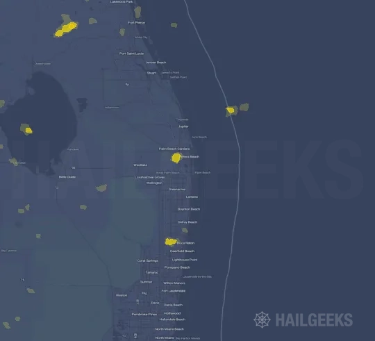 Hail map for West Palm Beach, FL