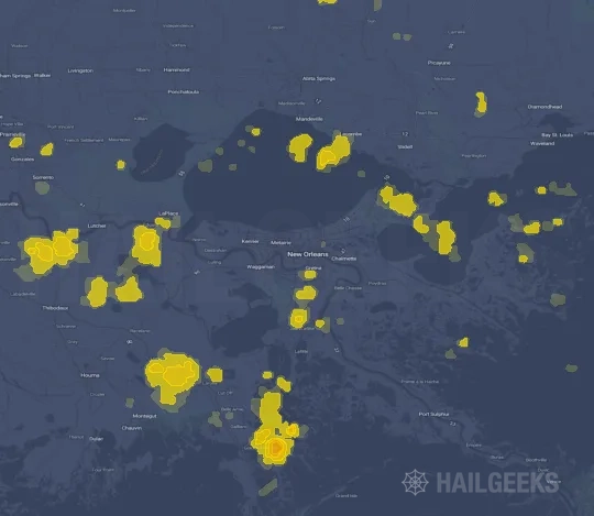 Hail map for New Orleans, LA
