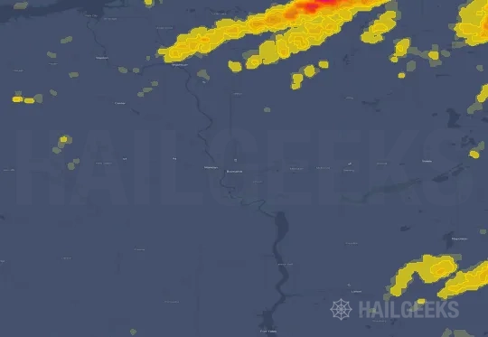 Hail map for Bismarck, ND