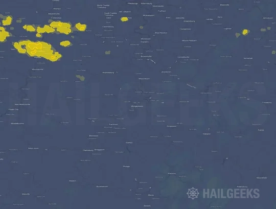 Hail map for Morgantown, WV