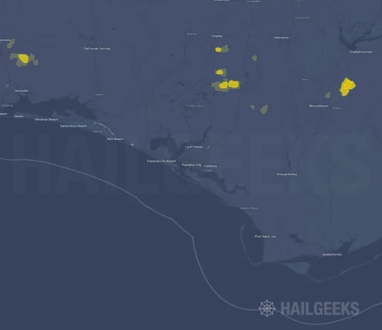 Hail map for Panama City, FL