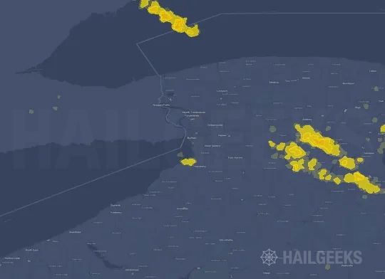 Hail map for Buffalo, NY
