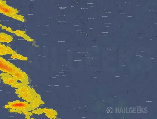 Hail map for Morgantown, WV