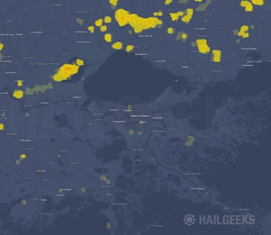 Hail map for New Orleans, LA
