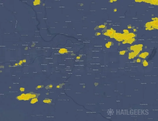 Hail map for Saint Louis, MO