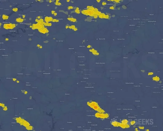 Hail map for Asheville, NC