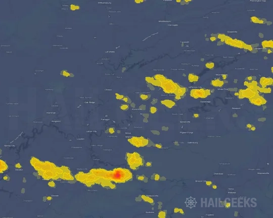 Hail map for Knoxville, TN