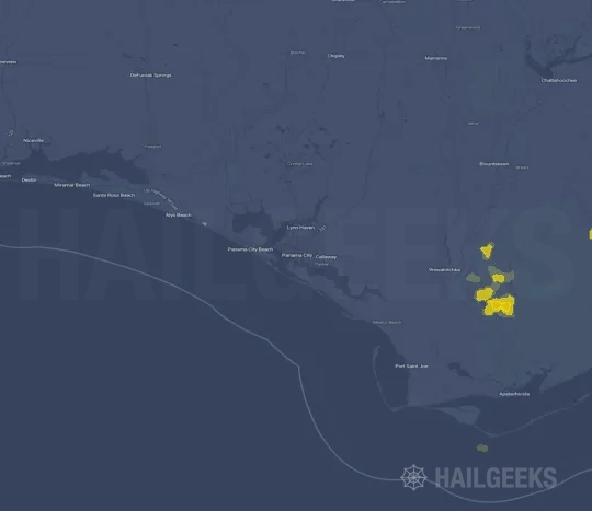 Hail map for Panama City, FL