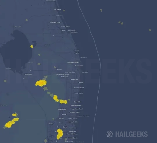 Hail map for West Palm Beach, FL
