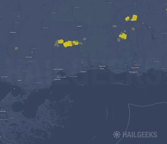 Hail map for Gulfport, MS