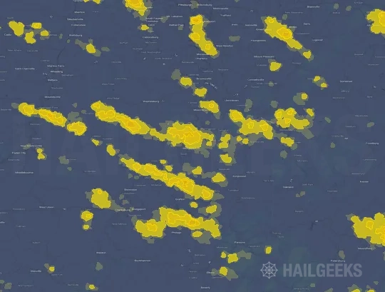 Hail map for Morgantown, WV