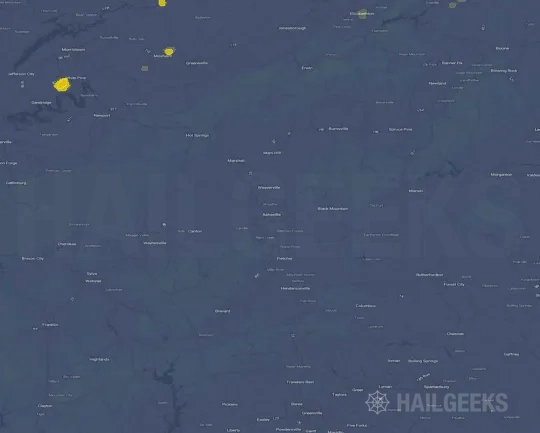 Hail map for Asheville, NC