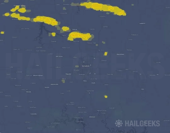 Hail map for Springfield, MO