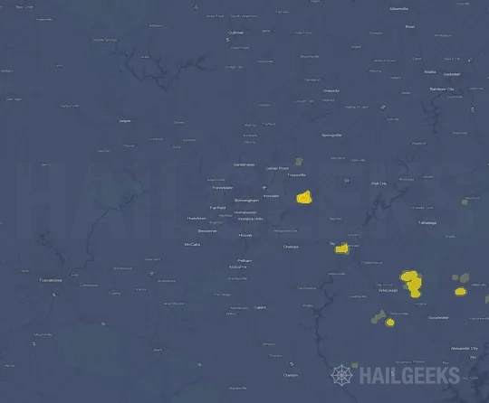 Hail map for Birmingham, AL