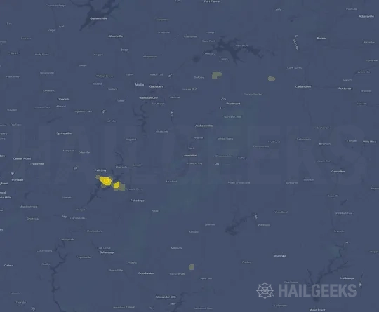 Hail map for Anniston, AL