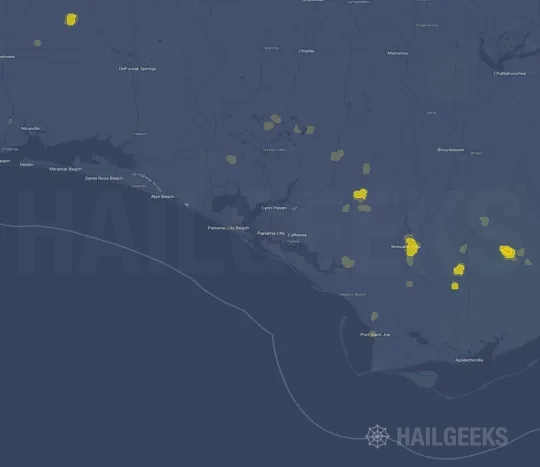 Hail map for Panama City, FL