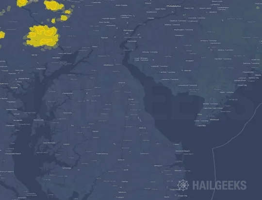 Hail map for Dover, DE
