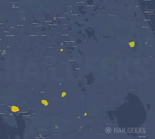 Hail map for Sebring, FL