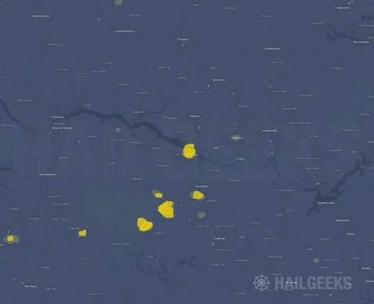 Hail map for Decatur, AL