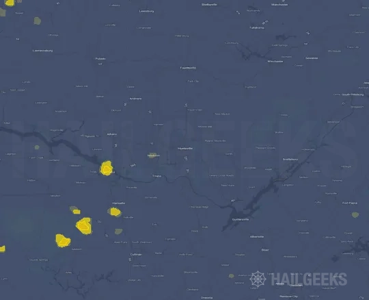 Hail map for Huntsville, AL