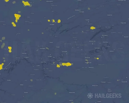 Hail map for Knoxville, TN