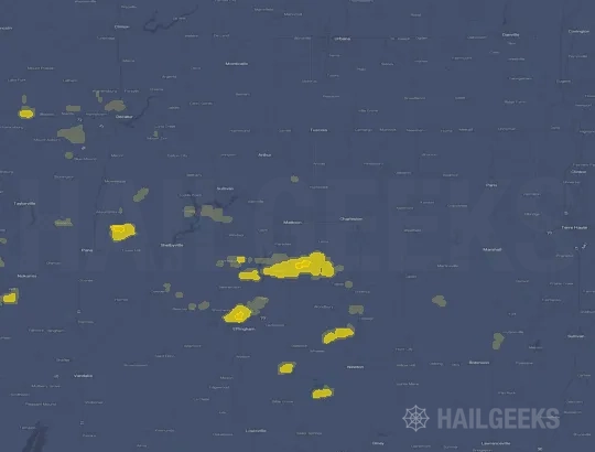 Hail map for Mattoon, IL