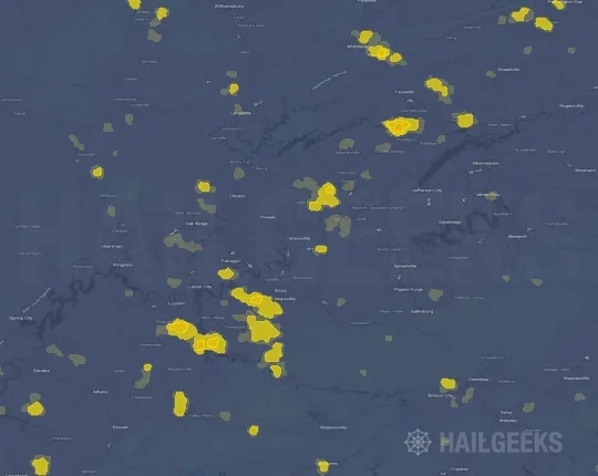 Hail map for Knoxville, TN
