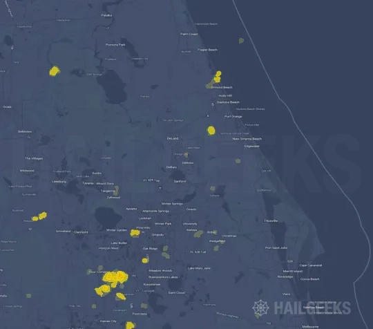 Hail map for Deltona, FL